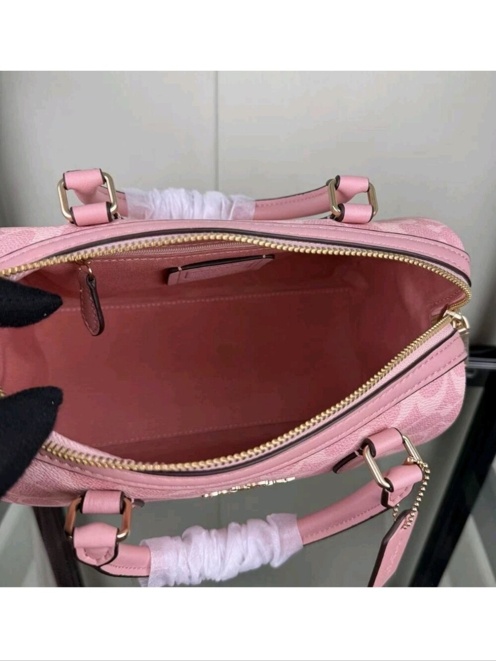 Coach Rowan Pink Signature  Satchel Crossbody Bag - Picture 5 of 12